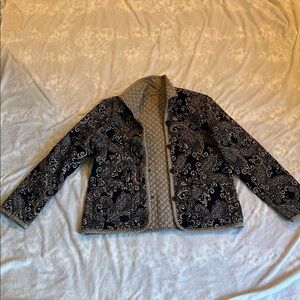 Black and Tan Reversible Quilted Paisley Jacket